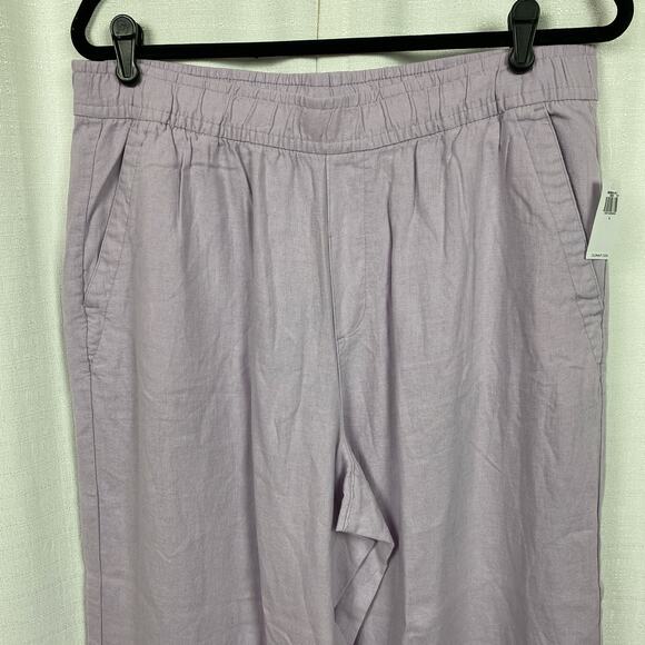 Old Navy Dusky Lavender Purple Wide Leg Pull On Linen Blend Pants Sz.L NWT - Picture 4 of 14